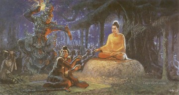 仏陀は敗北した後 傲慢な仙人サッカカを取り戻した 仏教 Oil Paintings